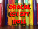 5 ft Rolls of Oracal  651 Vinyl  *Choose Color (12" wide)