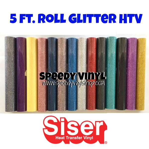 12 Wide Siser Glitter HTV 5FT Rolls